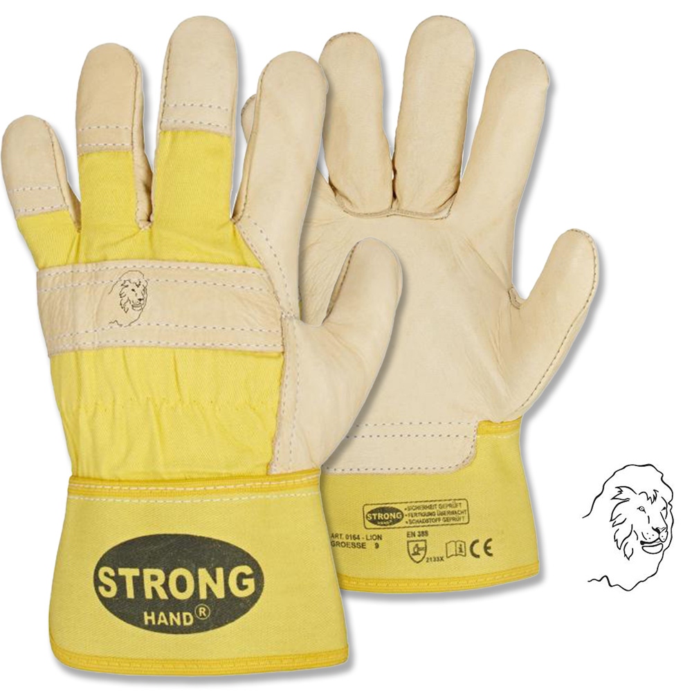 Găng tay bảo hộ da bò Stronghand 0164 LION siêu mềm size 9-11