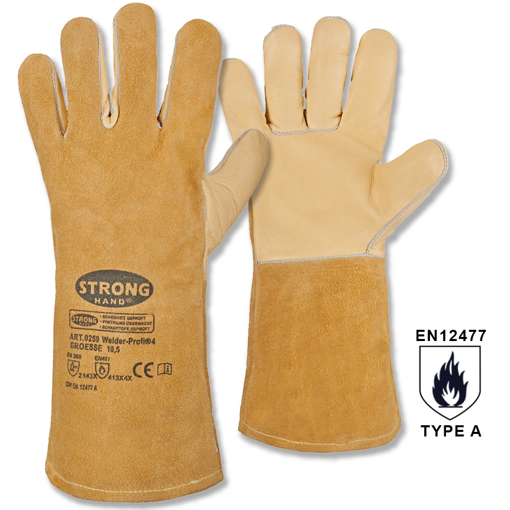 Găng tay bảo hộ hàn chuyên nghiệp Stronghand 0259 WELDER-PROFI 4 da bò loại A