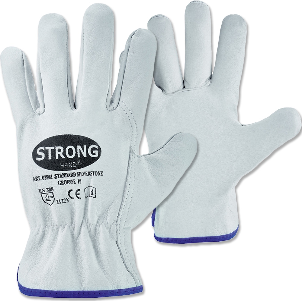 Găng tay bảo hộ bằng da lái xe Stronghand 02901 SILVERSTONE cỡ 8-12