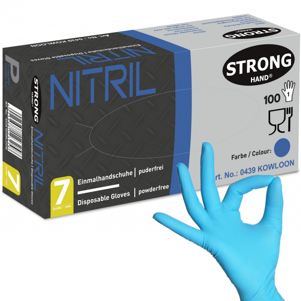Găng tay cao su Nitrile không bột dùng một lần Stronghand 0439 KOWLOON 100 chiếc