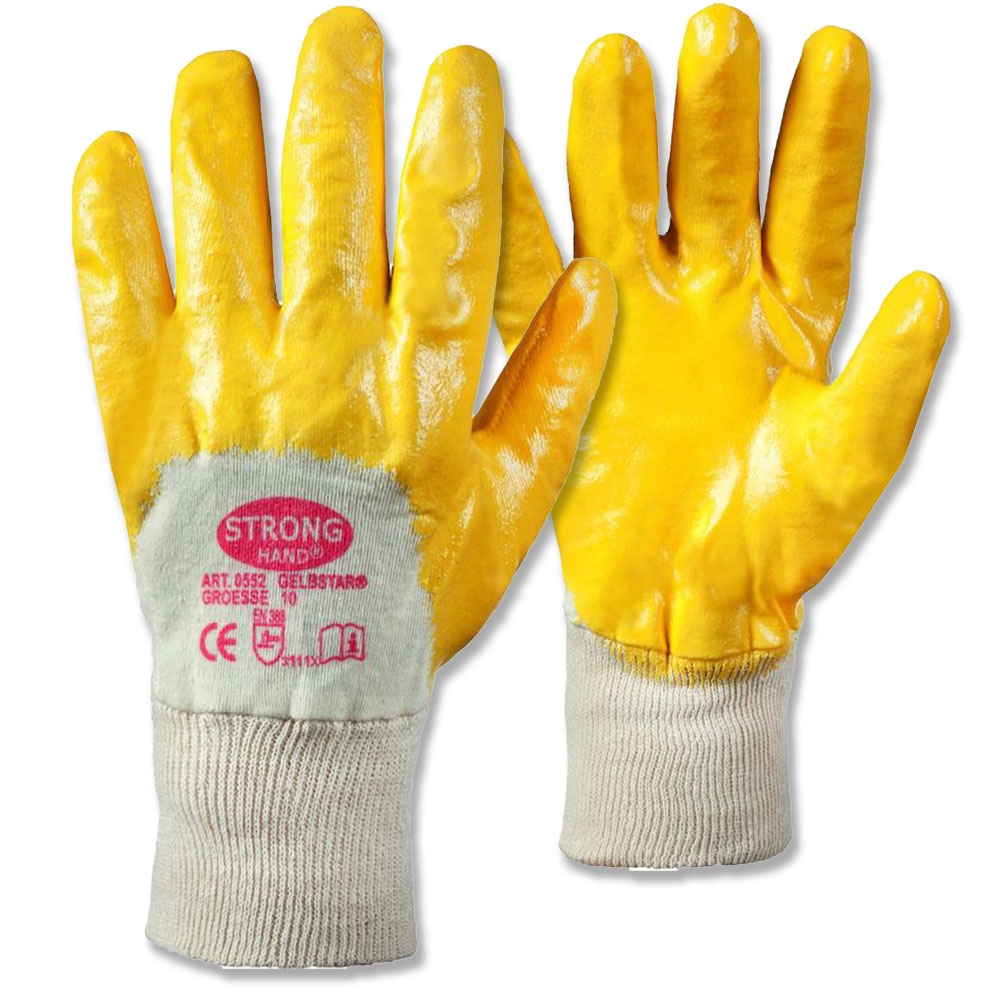 Găng tay bảo hộ cotton phủ Nitrile Stronghand 0552 GELBSTAR cỡ 7-11