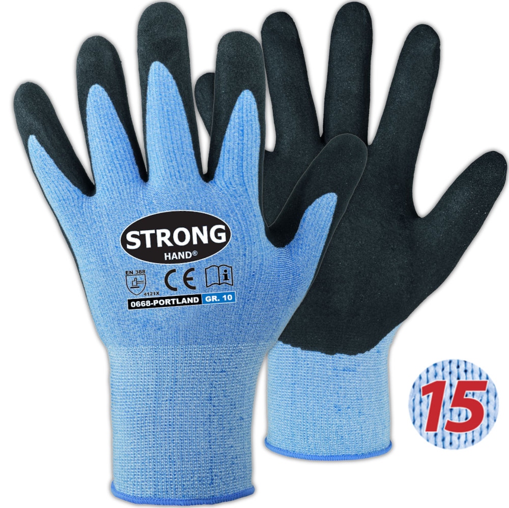 Găng tay bảo hộ Stronghand 0668 PORTLAND phủ Nitrile PU thoáng khí cỡ 6-11