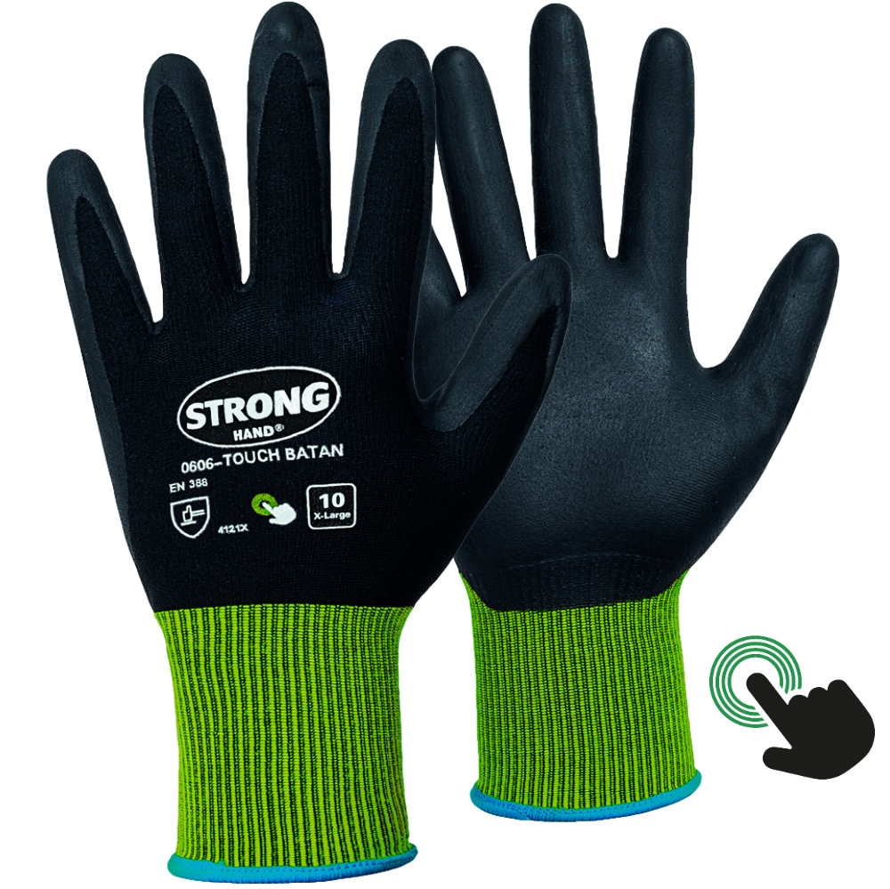 Găng tay bảo hộ phủ Nitrile cảm ứng Stronghand 0606 TOUCH dùng cho màn hình cảm ứng