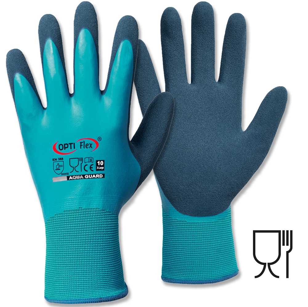 Găng tay bảo hộ lao động phủ Latex chống nước OPTI Flex® 0545 Aqua Guard cho môi trường khô và ướt
