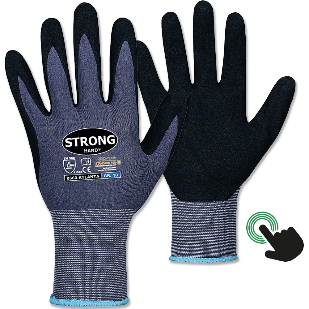 Găng tay bảo hộ sợi Nylon phủ Nitrile/PU Stronghand 0660 ATLANTA cỡ 6-11