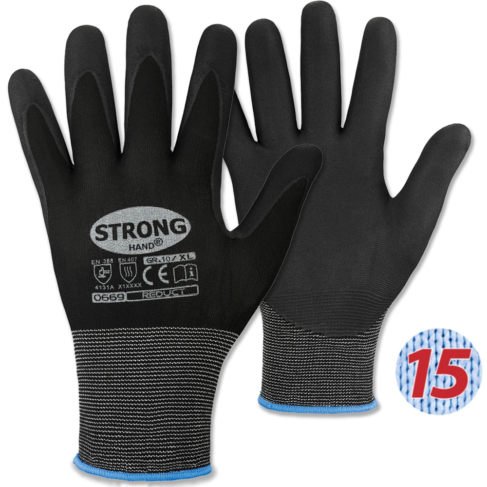 Găng tay bảo hộ Stronghand 0669 REDUCT phủ Nitrile/PU thoáng khí size 6-12