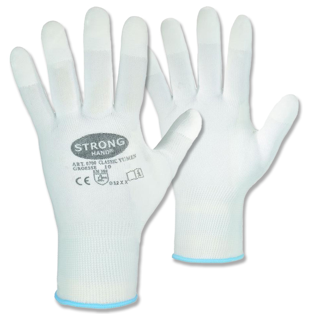 Găng tay bảo hộ nylon Stronghand Yumen 0700 phủ PU đầu ngón tay