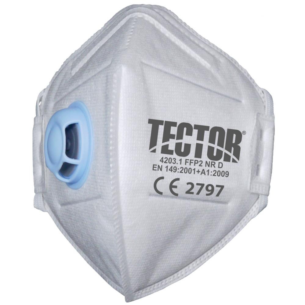 Khẩu trang gấp lọc bụi mịn Tector 4203 tiêu chuẩn FFP2 có van thở đầy ra
