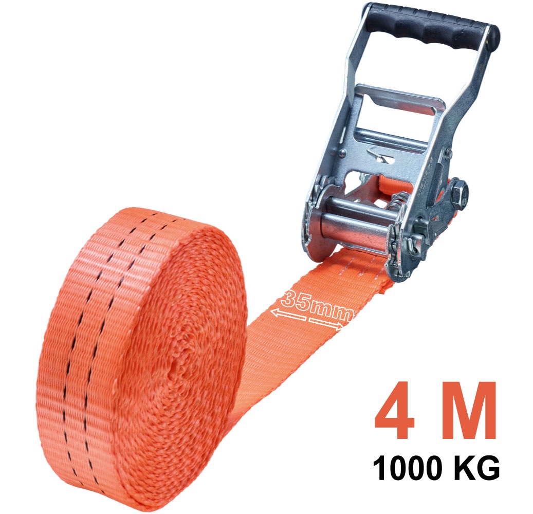 Dây tăng đơ chằng hàng Tector 84506/4M, tải trọng 1000/2000 kg, bản rộng 35mm x dài 4m