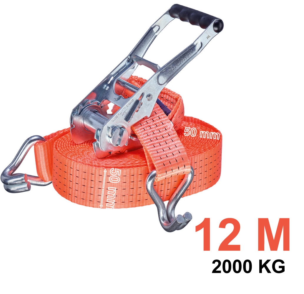 Dây tăng đơ chằng hàng Tector 84510 kèm móc J đôi 2000kg, 50mm, 12m