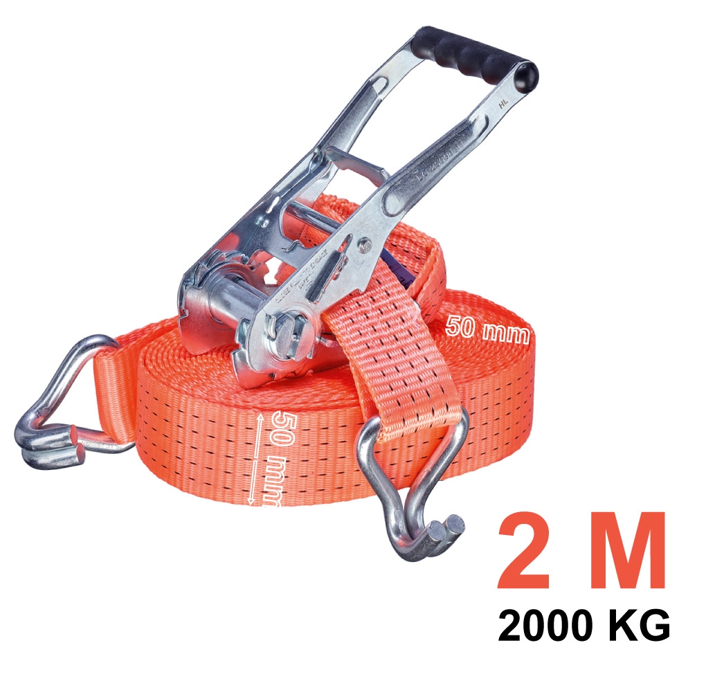 Dây tăng đơ chằng hàng Tector 84510 kèm móc chữ J kép 2000kg, 50mm, 2m