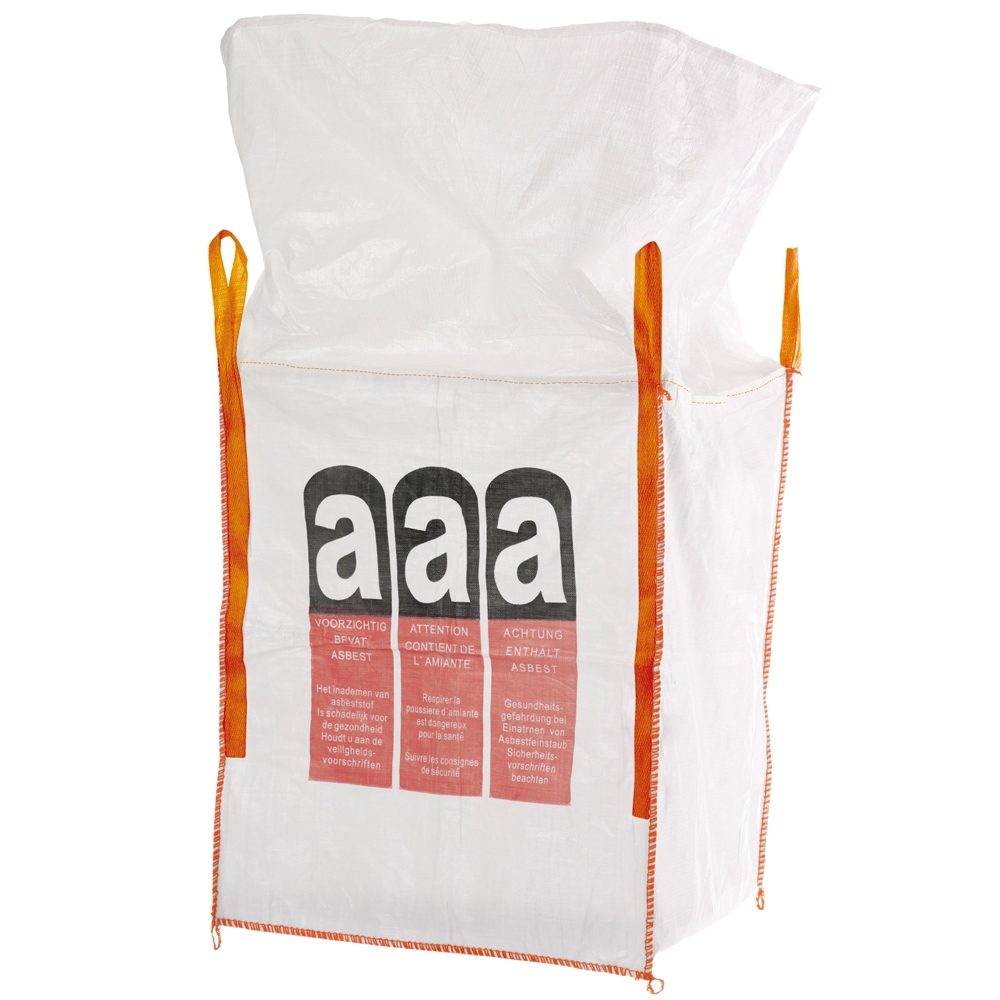 Bao jumbo FIBC đựng amiăng 1 tấn, nắp trùm, kích thước 90x90x110 cm, Big Bag 8474