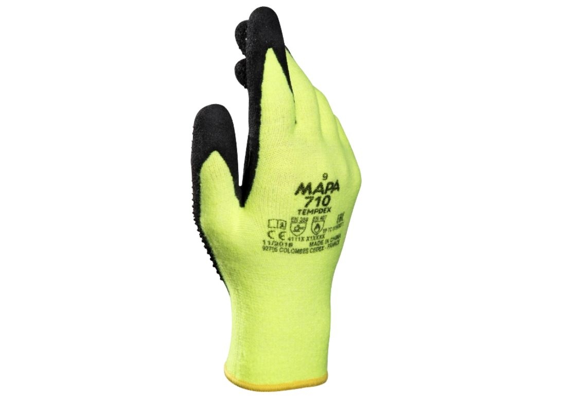 Găng tay bảo hộ Nitrile Mapa TEMPDEX 710 cấp độ 2 tiêu chuẩn EN388 EN407