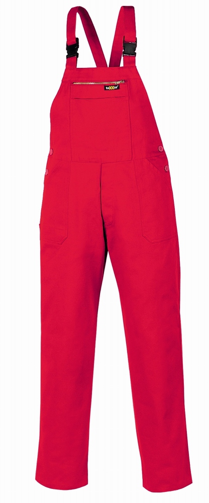 Quần yếm bảo hộ lao động Texxor 8033, màu Đỏ, 100% cotton, 290 g/m², cỡ 24-110