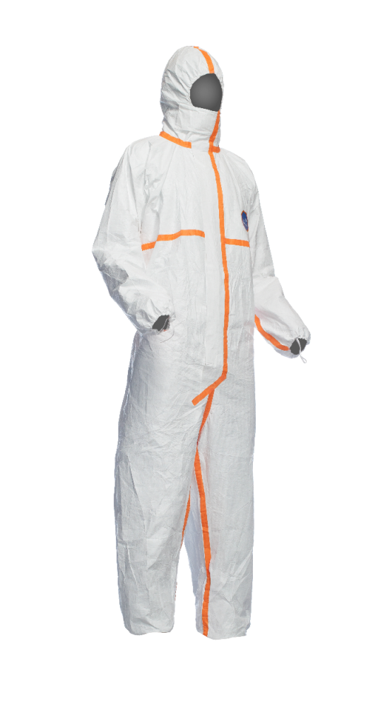Quần áo bảo hộ chống hóa chất Tyvek 800J có mũ, màu trắng, cấp độ bảo vệ Cat. 3, Type 4B/5B/6B
