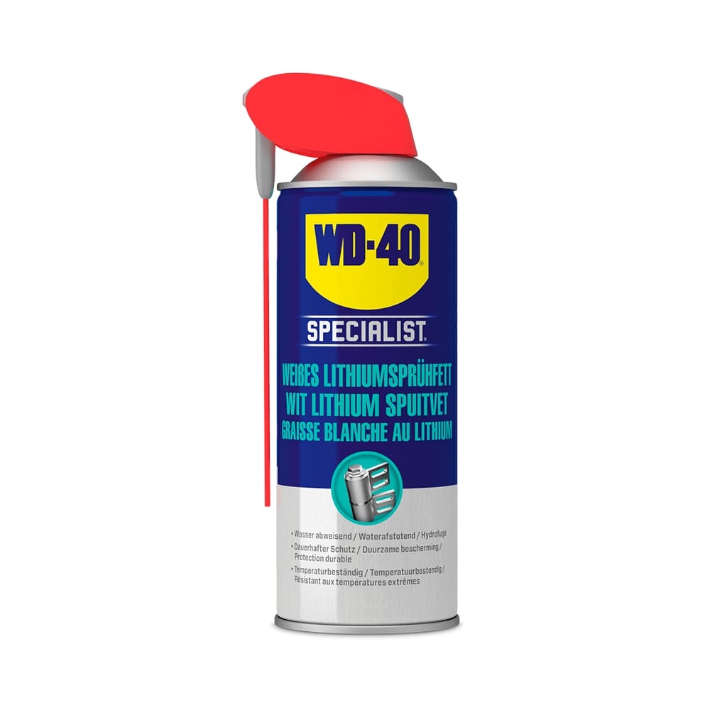 Mỡ trắng chịu nhiệt WD-40 Specialist White Lithium Grease 400ml dạng xịt vòi thông minh Smart Straw