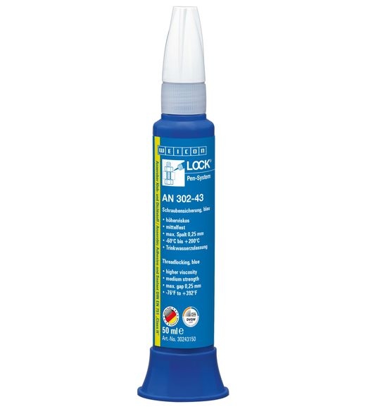 Keo khóa ren Weicon AN 302-43 lực khóa trung bình màu xanh dương dạng bút 50 ml
