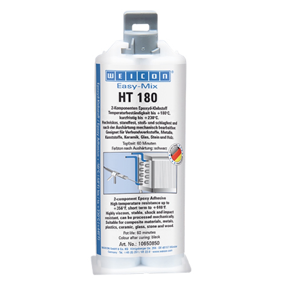 Keo epoxy 2 thành phần Weicon Easy-Mix HT 180 màu đen dạng ống đổ 50ml