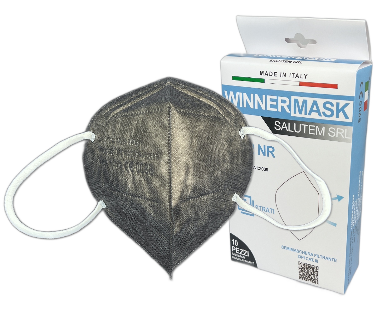 Khẩu trang lọc bụi mịn 5 lớp có thể gấp gọn WINNER màu xám FFP2 NR
