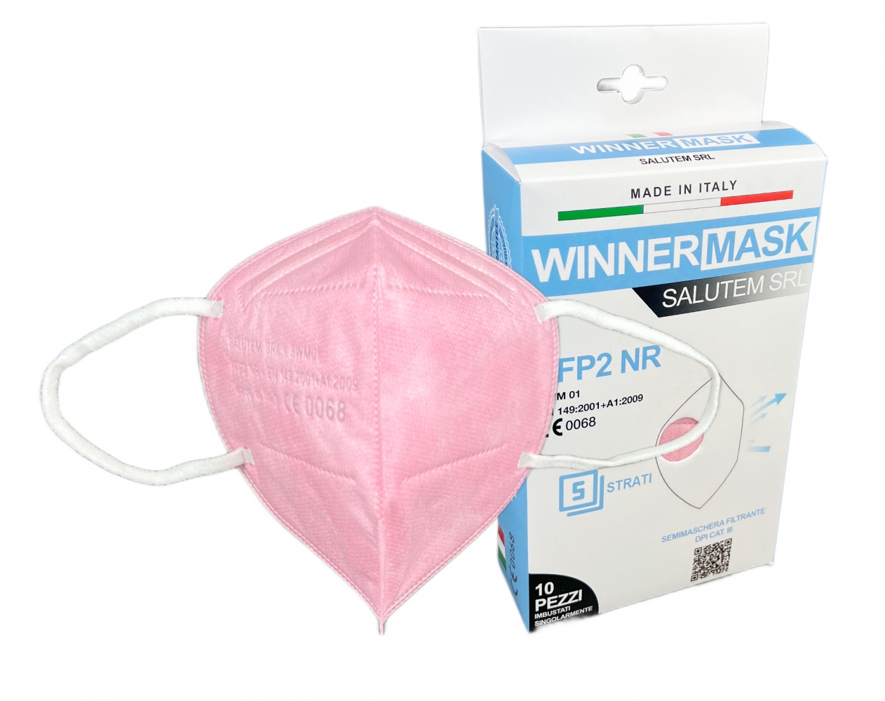 Khẩu trang lọc bụi mịn 5 lớp có thể gấp gọn WINNER màu hồng FFP2 NR