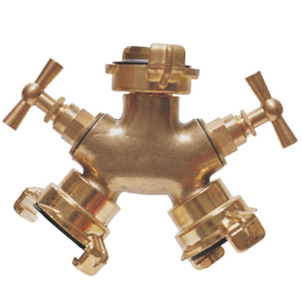 Đầu nối chia chữ Y hai van bằng đồng 3/4''