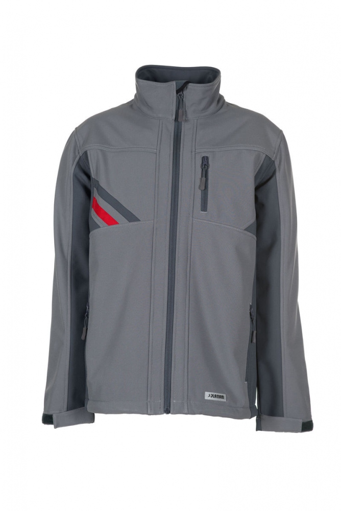 Áo khoác Softshell Planam 2381 Highline - màu kẽm/xám đá/đỏ
