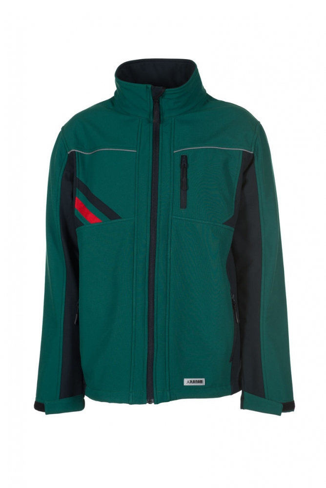 Planam 2385 Highline - Áo khoác Softshell - xanh lá/đen/đỏ
