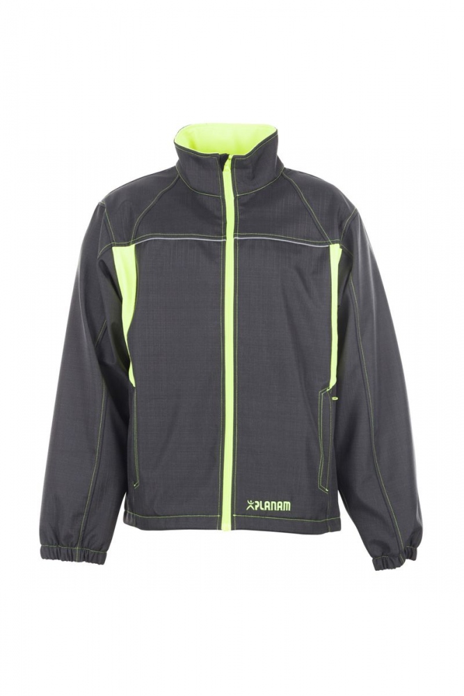Áo khoác Softshell Planam 6290 Basalt Neon - Màu than/vàng neon